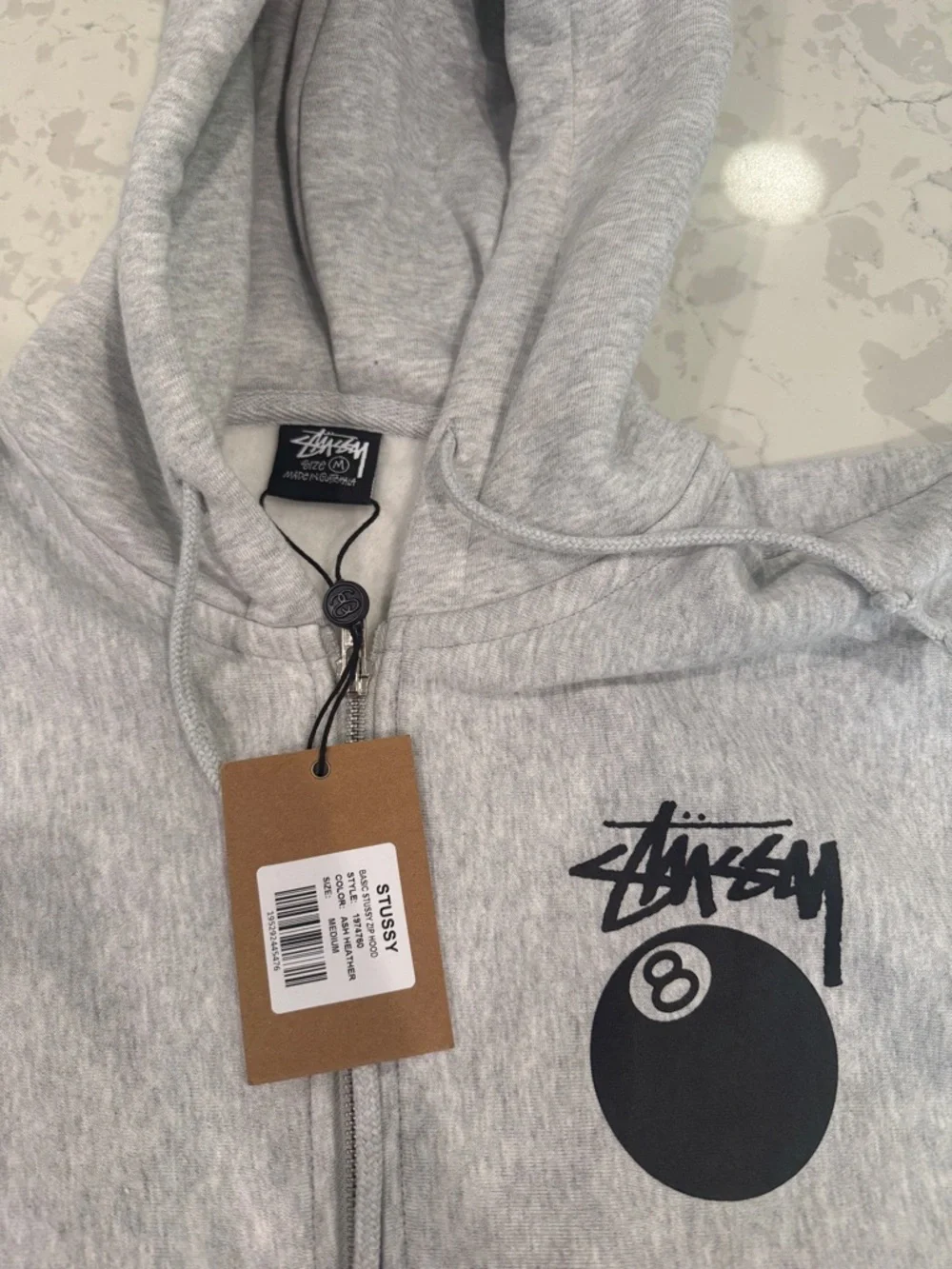 Stussy 8 Ball Zip Up Hoodie NWT - Picture 2 of 4